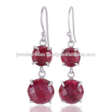 Natural Corundum Gemstone 925 Sterling Silver Earring